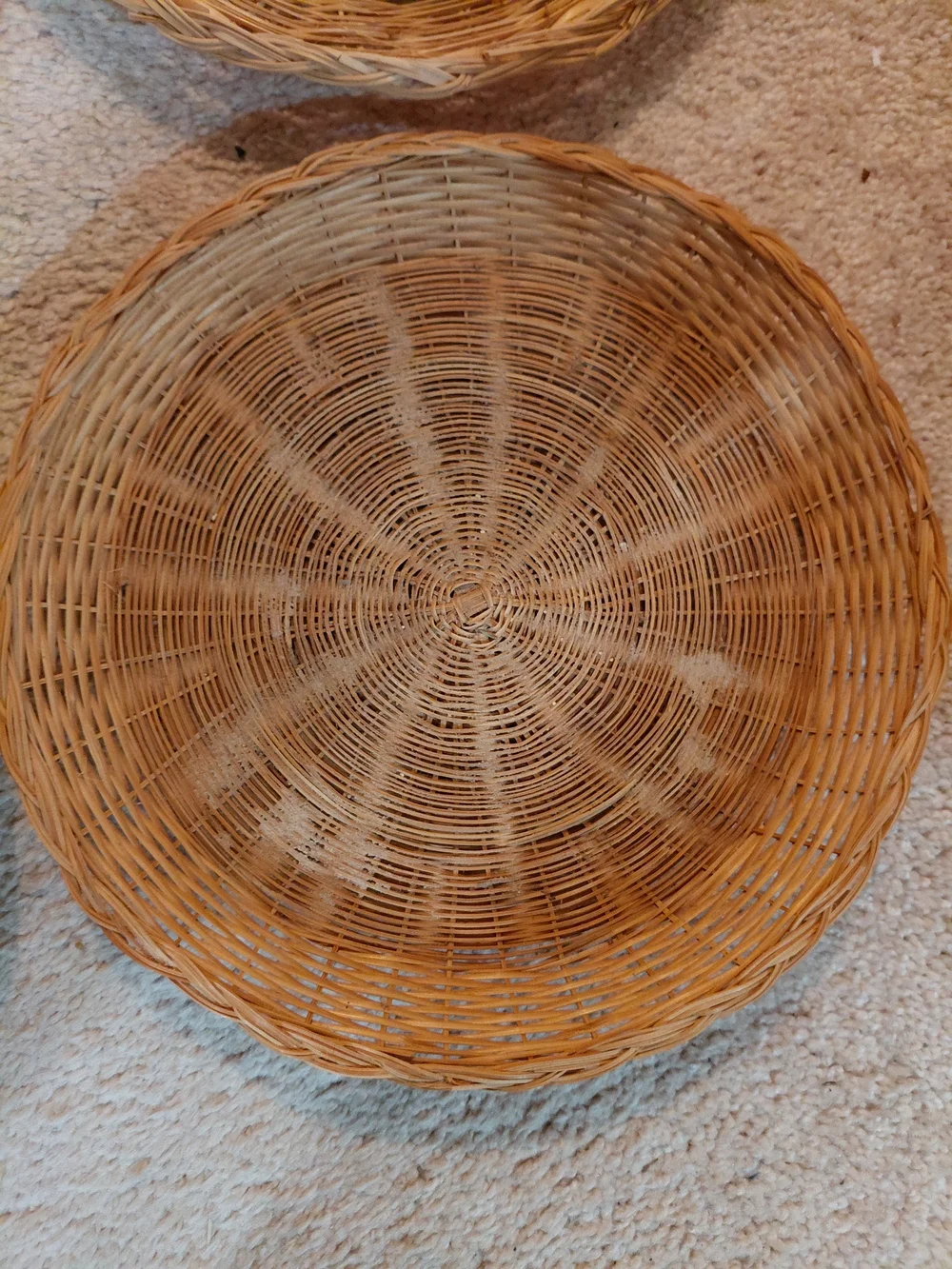 Woven Natural Rattan Paper Plate Holders - Set Of 10, Natural